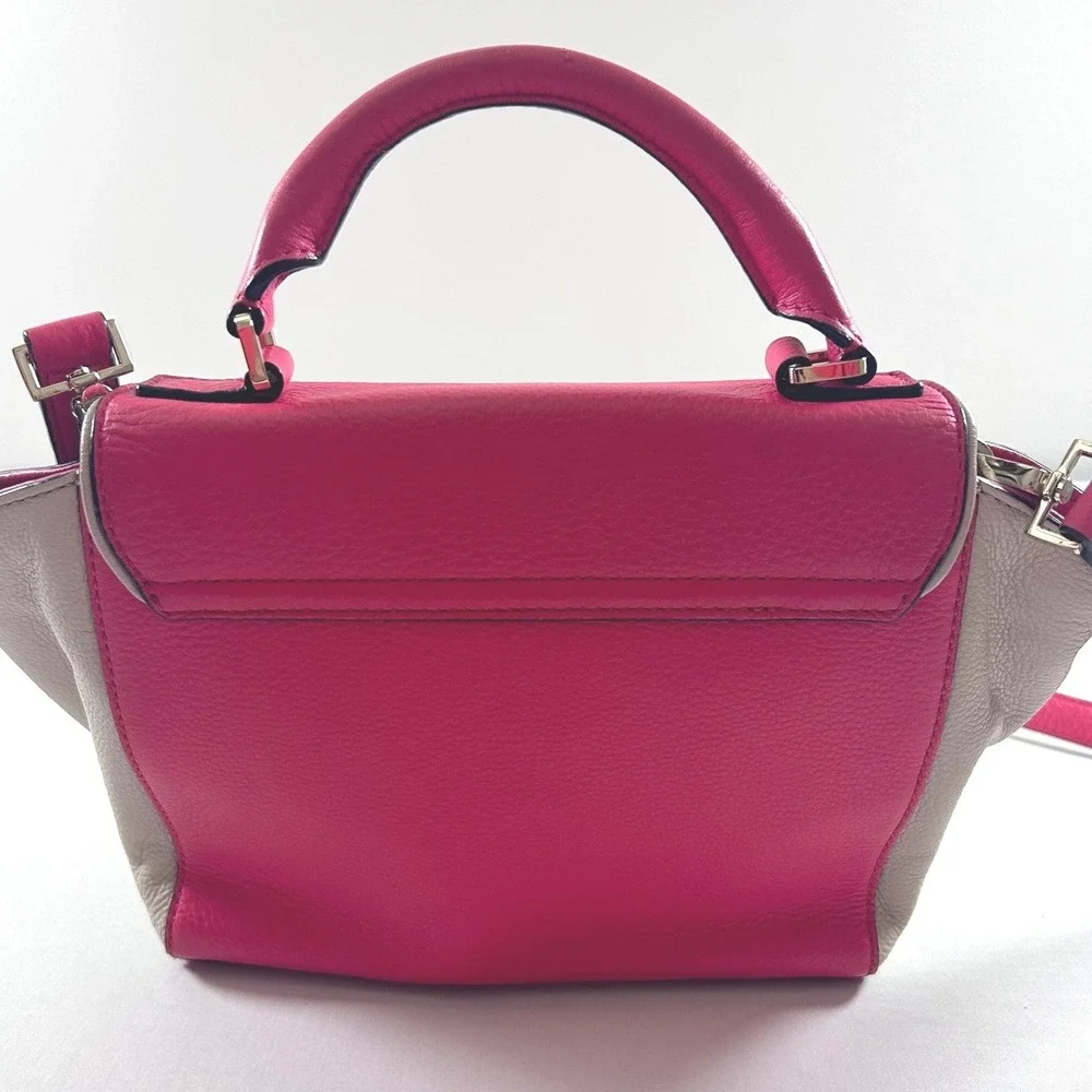 Kate Spade Wesley Place Small Laurel Satchel Colorblock Pink Cream Leather Bag